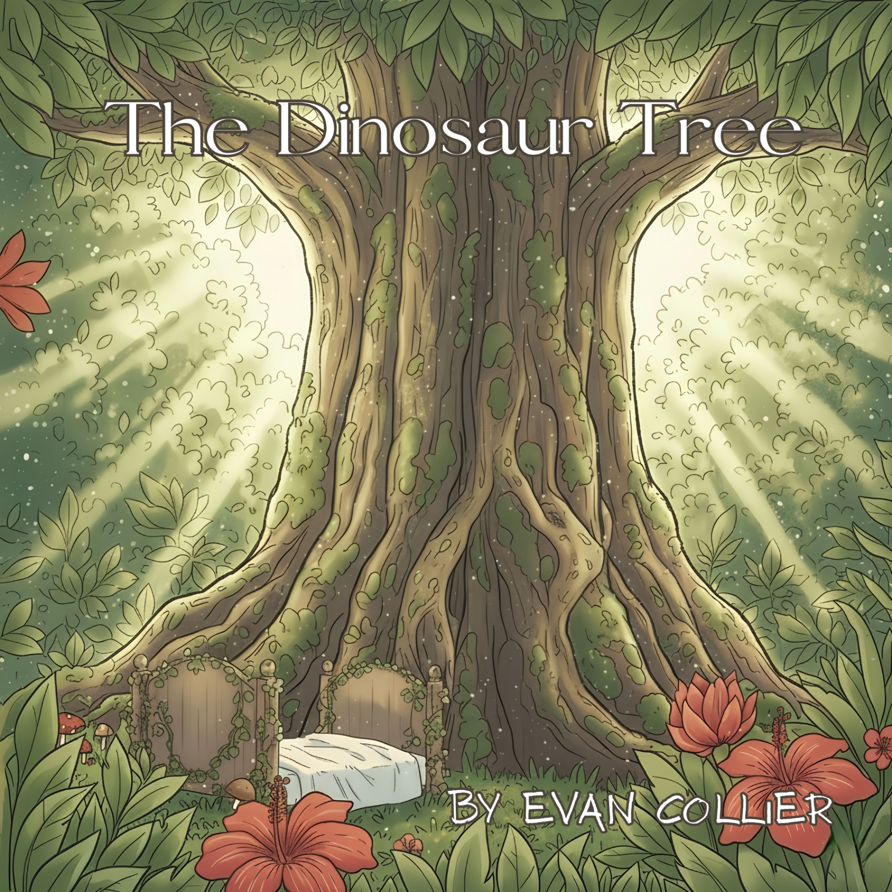 The Dinosaur Tree children's book cover showing magical bedroom transformation for ages 3-9